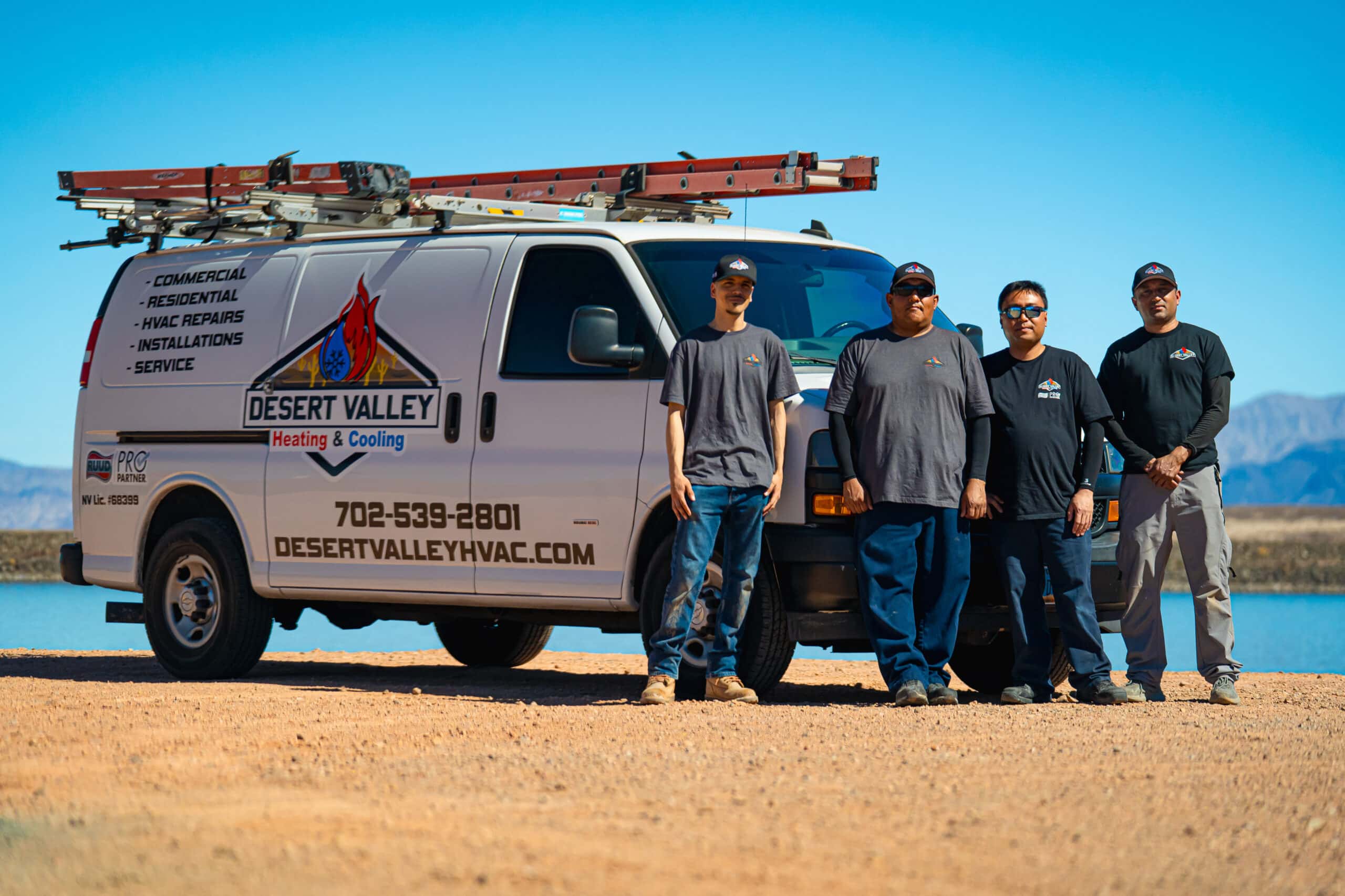 AC service technician inspecting an AC unit in Las Vegas, NV